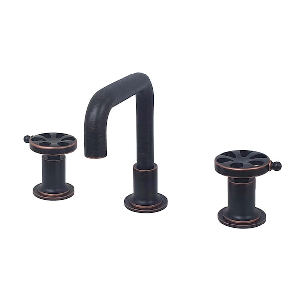 Kingston Brass KS142RXNB Widespread Bathroom Faucet with Push Pop-Up, Naples Bronze KS142RXNB - main